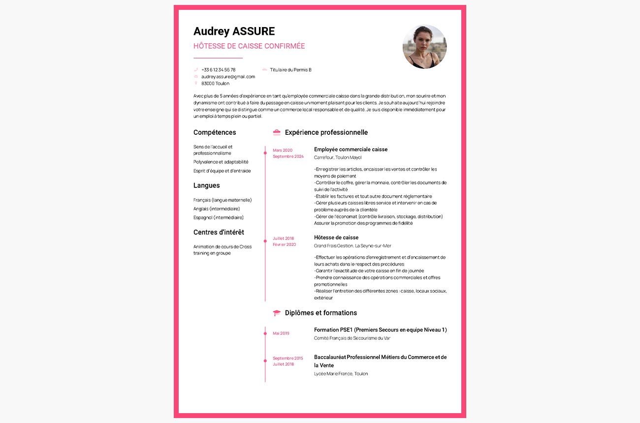 cv hotesse de caisse